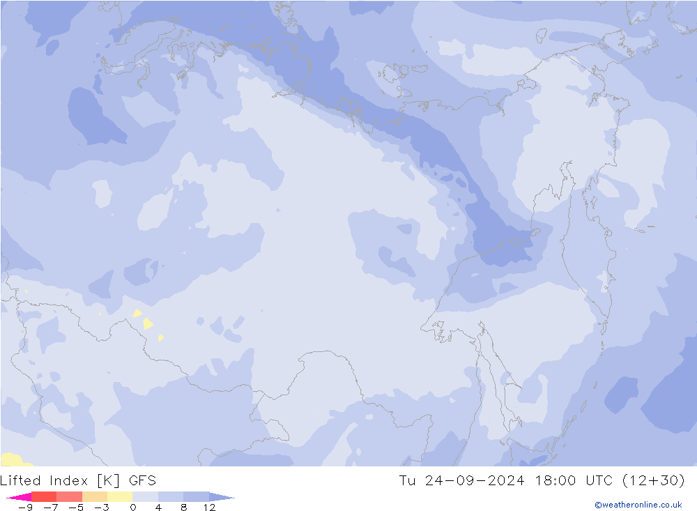 Lifted Index GFS di 24.09.2024 18 UTC