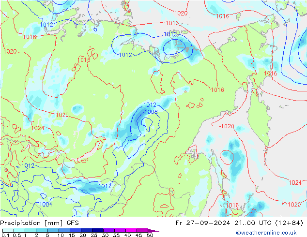 Precipitation GFS Fr 27.09.2024 00 UTC