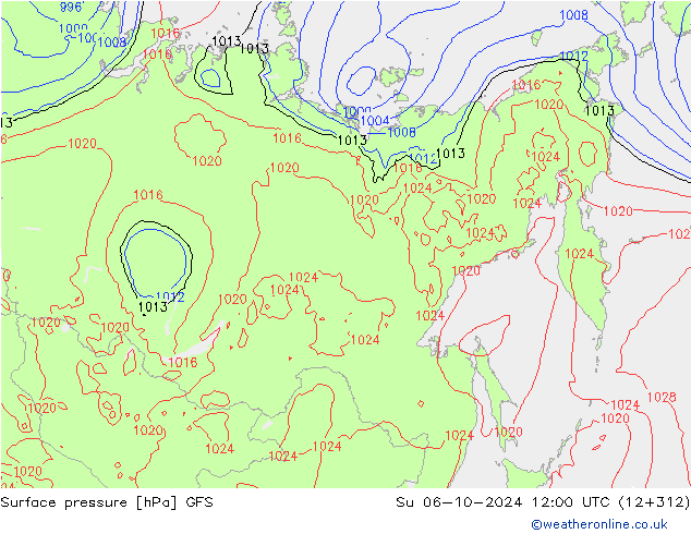 GFS: Paz 06.10.2024 12 UTC