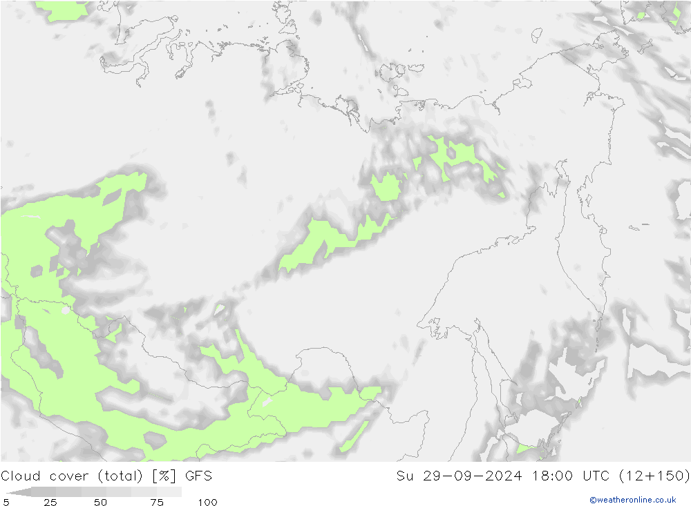 Nuages (total) GFS dim 29.09.2024 18 UTC