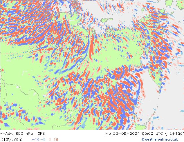 V-Adv. 850 hPa GFS lun 30.09.2024 00 UTC