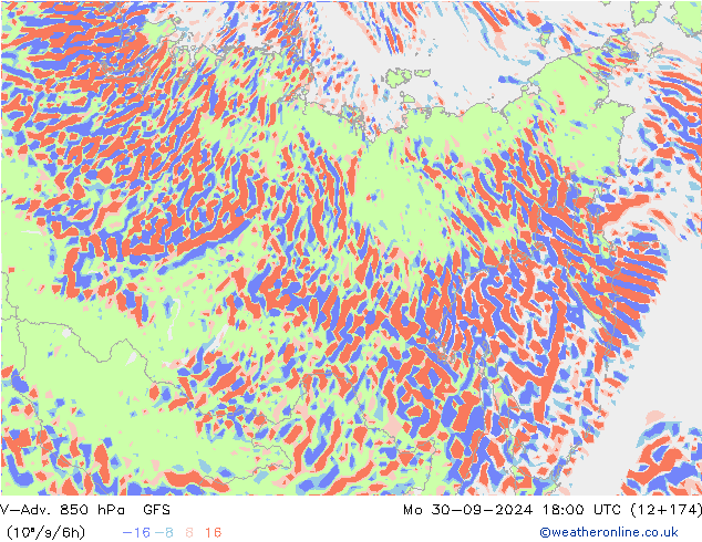 V-Adv. 850 hPa GFS Seg 30.09.2024 18 UTC