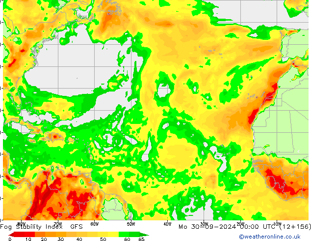 Fog Stability Index GFS Mo 30.09.2024 00 UTC