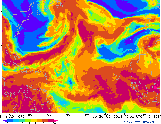 K-İndeksi GFS Pzt 30.09.2024 12 UTC