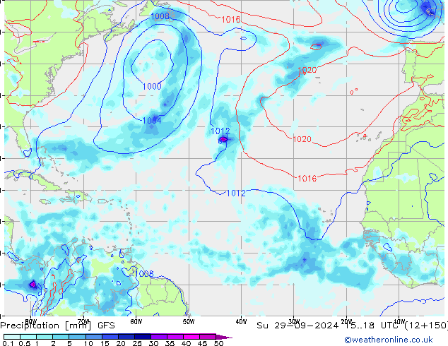 Precipitazione GFS dom 29.09.2024 18 UTC