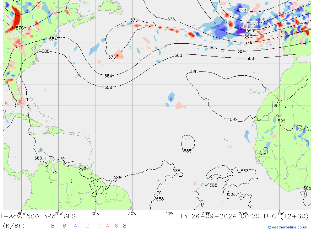 T-Adv. 500 hPa GFS Th 26.09.2024 00 UTC