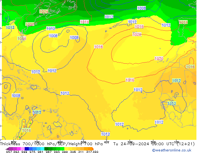 Thck 700-1000 hPa GFS Tu 24.09.2024 09 UTC