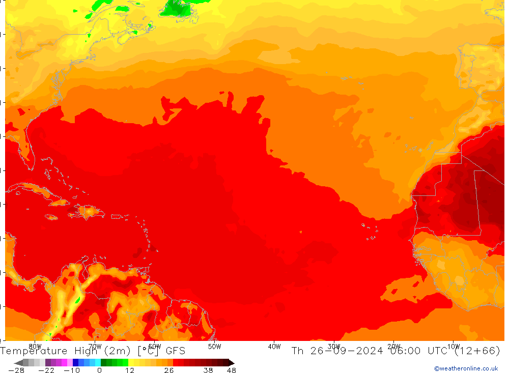 Maksimum Değer (2m) GFS Per 26.09.2024 06 UTC