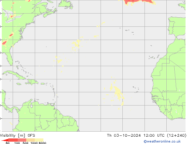 Visibility GFS Th 03.10.2024 12 UTC