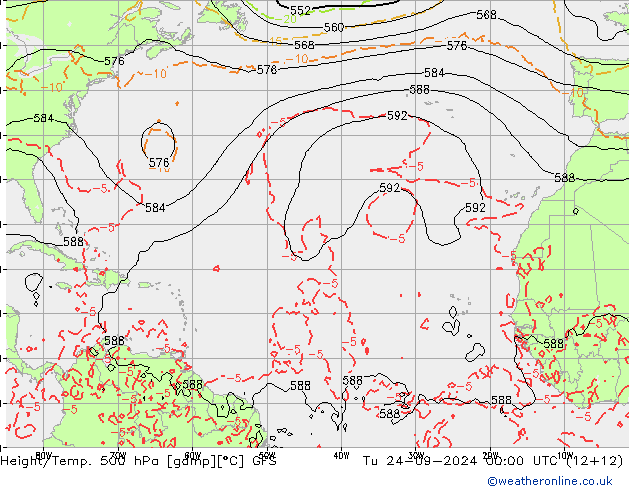 Hoogte/Temp. 500 hPa GFS di 24.09.2024 00 UTC