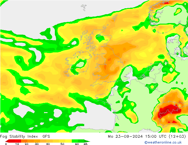 Fog Stability Index GFS Seg 23.09.2024 15 UTC