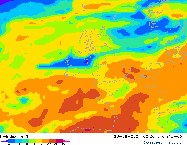 K-Index GFS Qui 26.09.2024 00 UTC