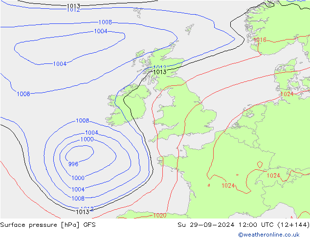 GFS: Ne 29.09.2024 12 UTC