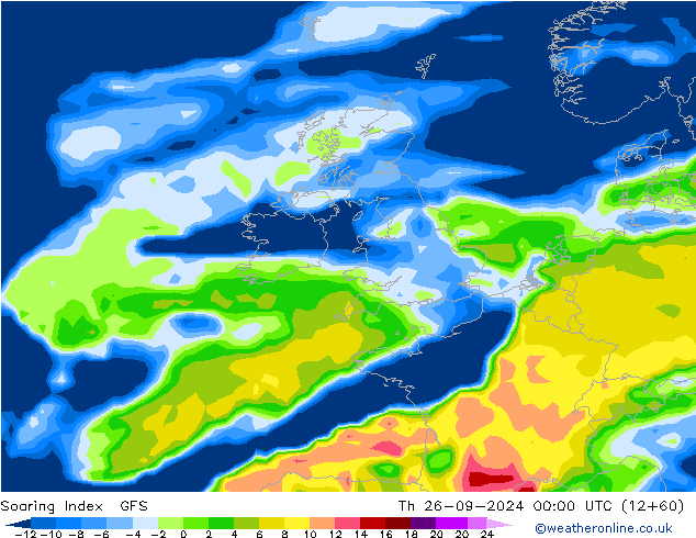 Soaring Index GFS czw. 26.09.2024 00 UTC