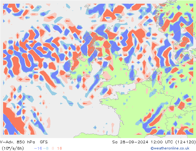 V-Adv. 850 hPa GFS Cts 28.09.2024 12 UTC