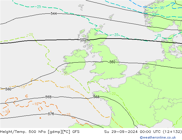 Height/Temp. 500 hPa GFS Su 29.09.2024 00 UTC