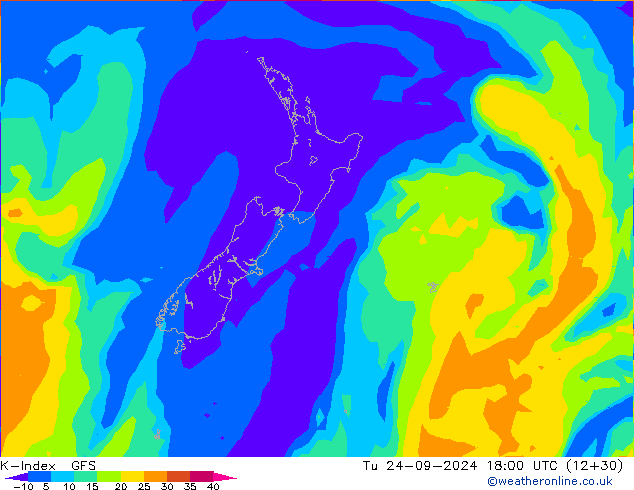 K-Index GFS Tu 24.09.2024 18 UTC