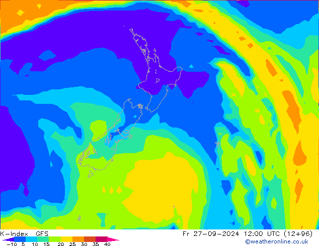 K-Index GFS пт 27.09.2024 12 UTC