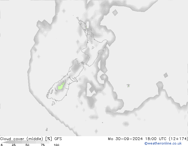 nuvens (médio) GFS Seg 30.09.2024 18 UTC