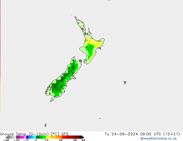 temp. mín./solo (0-10cm) GFS Ter 24.09.2024 09 UTC