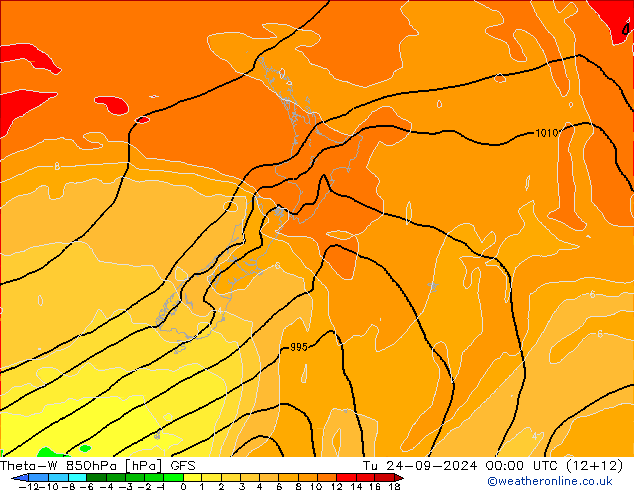 Theta-W 850hPa GFS  24.09.2024 00 UTC