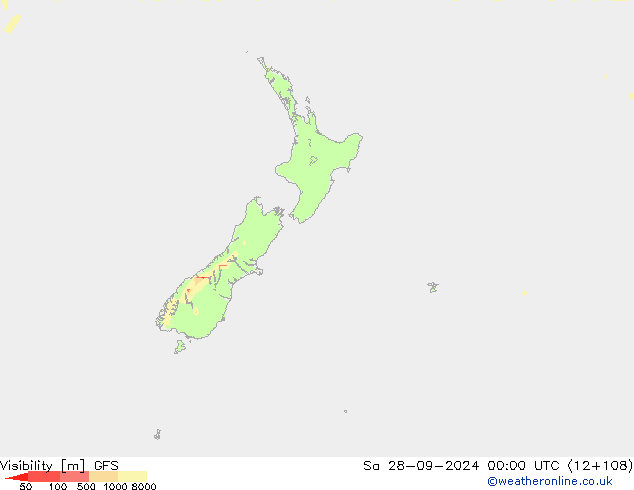 Visibility GFS Sa 28.09.2024 00 UTC