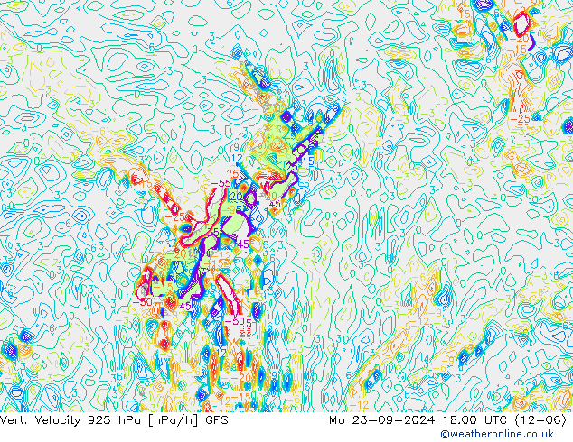 925 hPa Dikey Hız GFS Eylül 2024