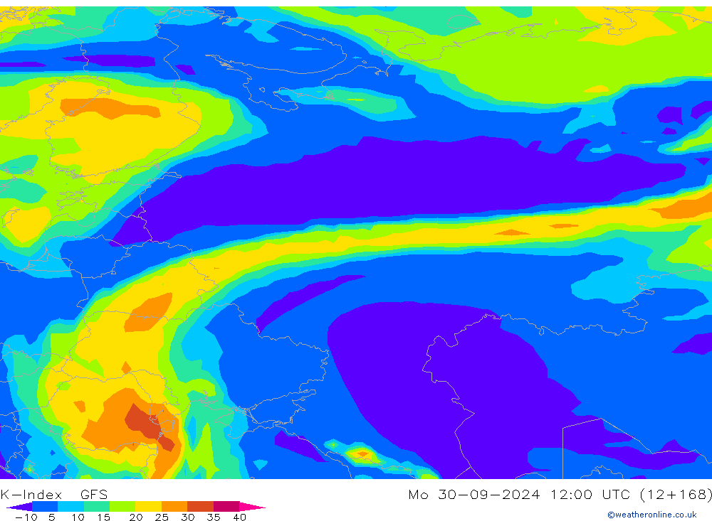 K-Index GFS lun 30.09.2024 12 UTC