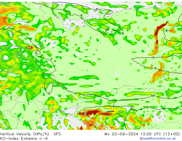 Convection-Index GFS Mo 23.09.2024 12 UTC