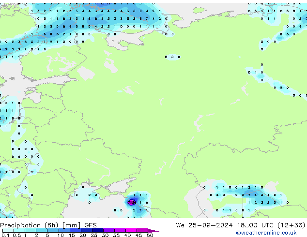 Z500/Rain (+SLP)/Z850 GFS We 25.09.2024 00 UTC