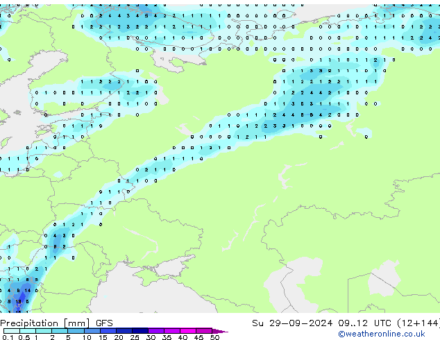 Neerslag GFS zo 29.09.2024 12 UTC