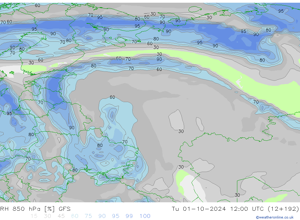 RH 850 hPa GFS Outubro 2024