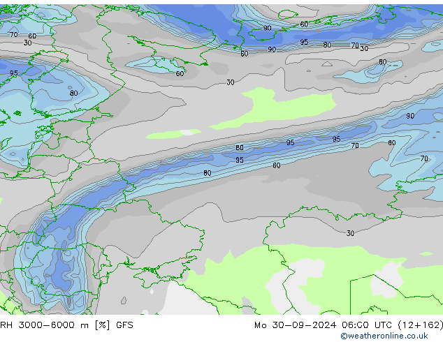 RH 3000-6000 m GFS Mo 30.09.2024 06 UTC