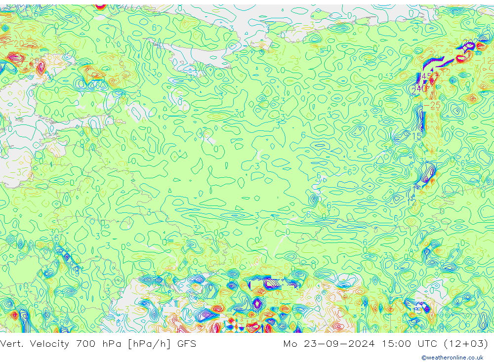 700 hPa Dikey Hız GFS Pzt 23.09.2024 15 UTC