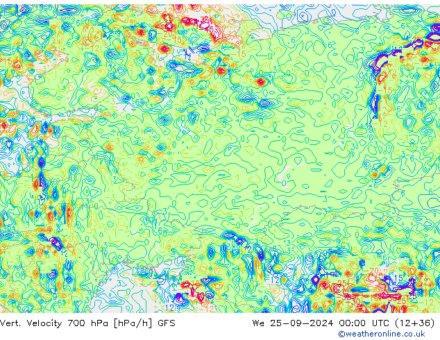 Vert. Velocity 700 hPa GFS  25.09.2024 00 UTC