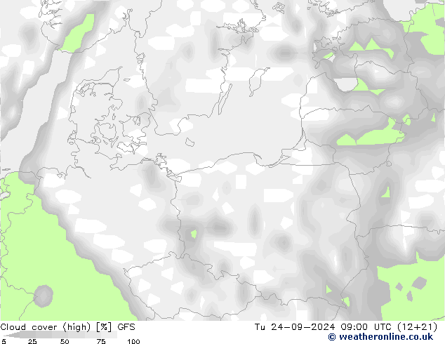 Nubi alte GFS mar 24.09.2024 09 UTC