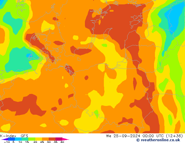 K-Index GFS  25.09.2024 00 UTC