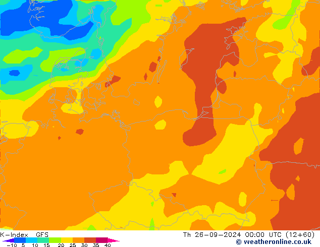 K-Index GFS do 26.09.2024 00 UTC