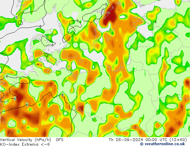 Konveksiyon - İndeks GFS Per 26.09.2024 00 UTC