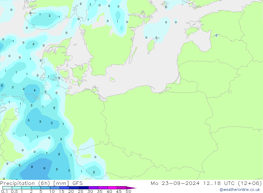 Z500/Rain (+SLP)/Z850 GFS Mo 23.09.2024 18 UTC