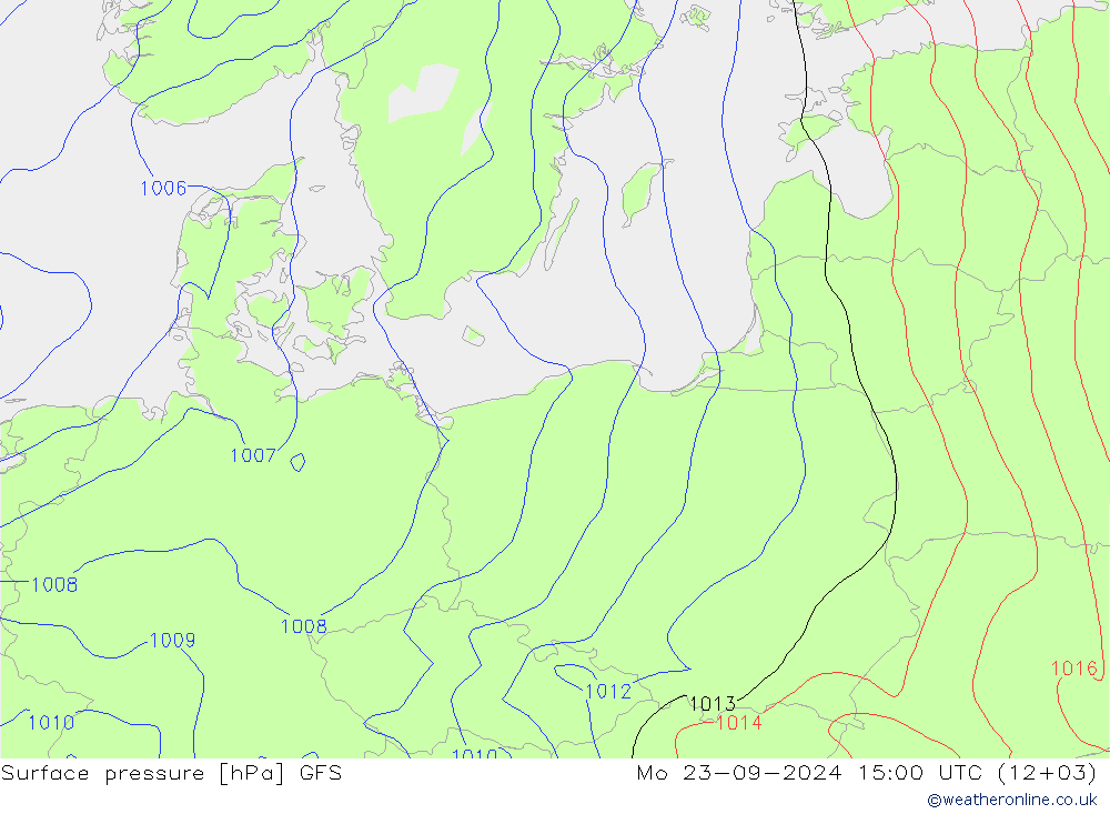 pressão do solo GFS Seg 23.09.2024 15 UTC