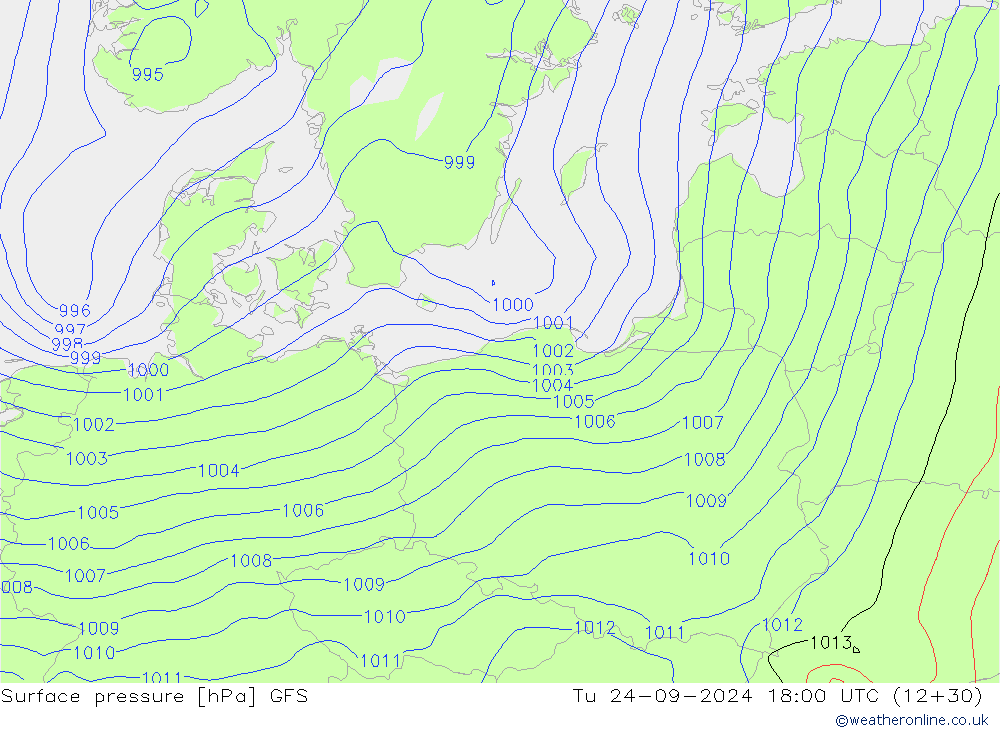 pression de l'air GFS mar 24.09.2024 18 UTC