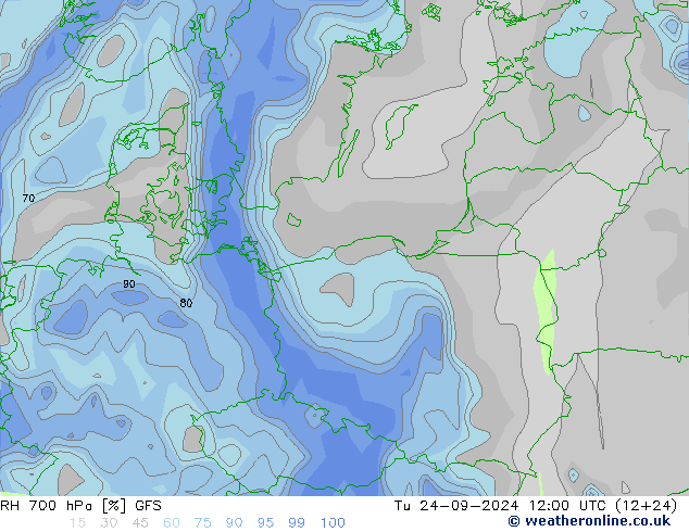 RV 700 hPa GFS di 24.09.2024 12 UTC