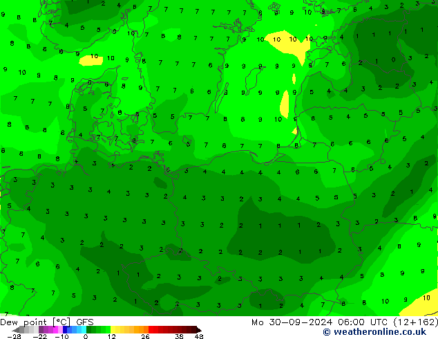 Dauwpunt GFS ma 30.09.2024 06 UTC