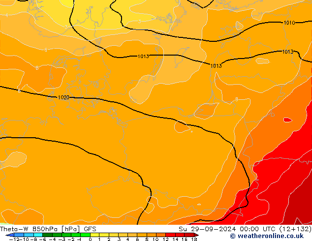 Theta-W 850hPa GFS dim 29.09.2024 00 UTC