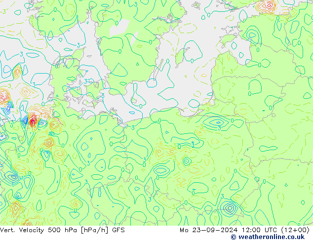 500 hPa Dikey Hız GFS Eylül 2024