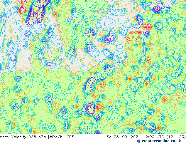 Vert. snelheid 925 hPa GFS za 28.09.2024 12 UTC