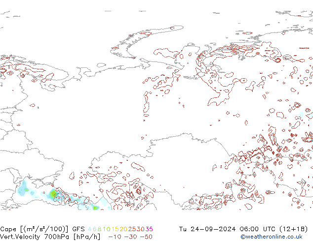 Cape GFS Tu 24.09.2024 06 UTC