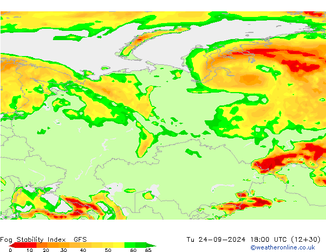 Fog Stability Index GFS Ter 24.09.2024 18 UTC