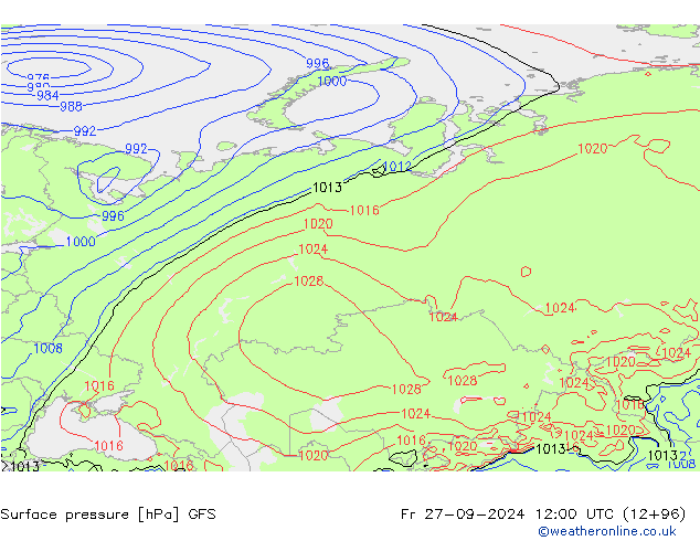 GFS: ven 27.09.2024 12 UTC